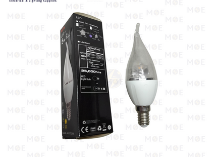 AEG LED Lamp Clear Lens Candle Tail WarmWhite E14 5W | AEGCT22008 | لمبة ليد برم سن رفيع لنس شمعة دنب شفاف ورم وايت