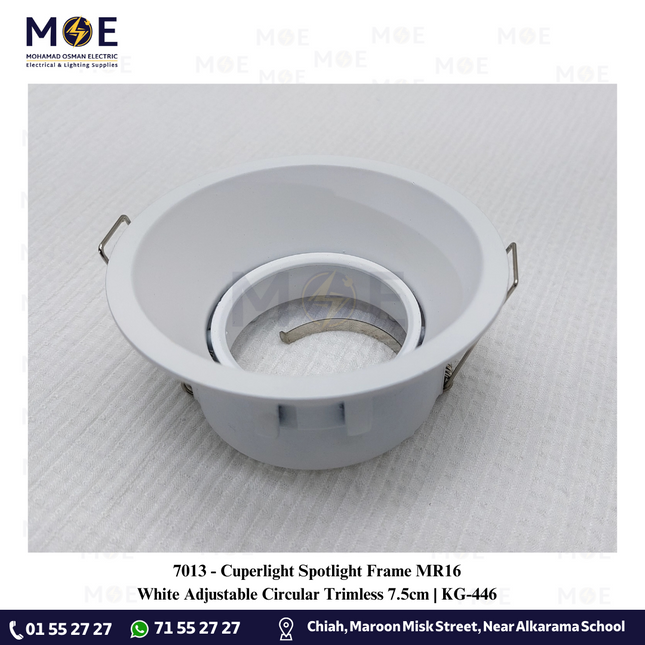 Cuperlight downlight / Spotlight Frame MR16 White Recessed Adjustable Circular Trimless 7.5cm