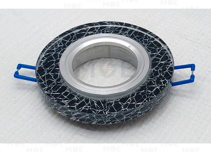 Cuperlight downlight / Spotlight Frame MR16 Black+Silver Recessed Fix Circular Crystal 6cm | سبوت فارغ مدور مخفي كريستال اسود على رمادي ثابت