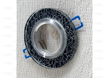 Cuperlight downlight / Spotlight Frame MR16 Black+Silver Recessed Fix Circular Crystal 6cm | سبوت فارغ مدور مخفي كريستال اسود على رمادي ثابت