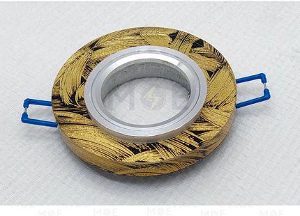 Cuperlight downlight / Spotlight Frame MR16 Gold+Black Recessed Fix Circular Crystal 6cm | سبوت فارغ مدور مخفي كريستال ذهبي على اسود ثابت