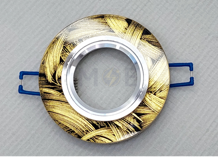 Cuperlight downlight / Spotlight Frame MR16 Gold+Black Recessed Fix Circular Crystal 6cm | سبوت فارغ مدور مخفي كريستال ذهبي على اسود ثابت