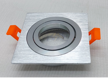 Cuperlight downlight / Spotlight Frame MR16 Chrome Recessed Adjustable Square 7.5cm | سبوت فارغ مربع مخفي كروم متحرك