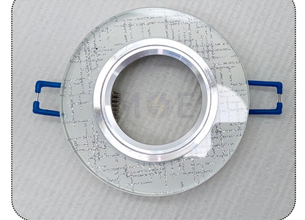 Cuperlight downlight / Spotlight Frame MR16 White/Silver Recessed Fix Circular Crystal 6cm | سبوت فارغ مدور مخفي كريستال ابيض على فضي ثابت