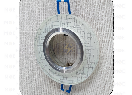 Cuperlight downlight / Spotlight Frame MR16 White/Silver Recessed Fix Circular Crystal 6cm | سبوت فارغ مدور مخفي كريستال ابيض على فضي ثابت
