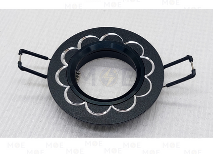 downlight / Spotlight Frame MR16 Black Recessed Fix Circular Aluminium 6cm | سبوت المنيوم فارغ مدور مخفي اسود رملي ثابت