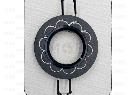 downlight / Spotlight Frame MR16 Black Recessed Fix Circular Aluminium 6cm | سبوت المنيوم فارغ مدور مخفي اسود رملي ثابت
