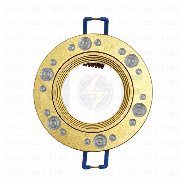 downlight / Spotlight Frame MR16 439 Gold Matt Recessed Fix Circular Aluminium 6cm | سبوت المنيوم فارغ مدور مخفي ذهبي مات ثابت