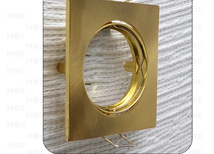 downlight / Spotlight Frame MR16 Gold Matt Recessed Adjustable Square 7.5cm | سبوت فارغ مربع مخفي ذهبي مات متحرك