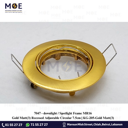 downlight _ Spotlight Frame MR16 Gold Matt(3) Recessed Adjustable Circular 7.5cm _ KG-205-Gold Matt(3)