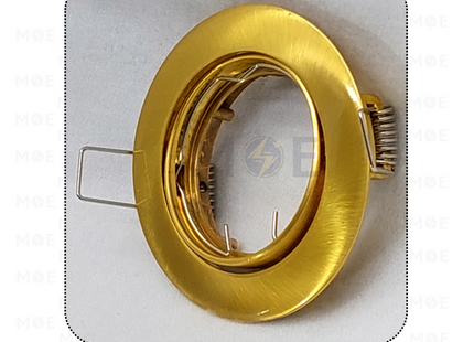 downlight / Spotlight Frame MR16 Gold Matt(3) Recessed Adjustable Circular 7.5cm | سبوت فارغ مدور مخفي ذهبي مات متحرك