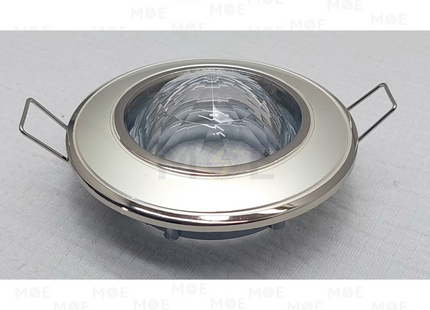 downlight / Spotlight Frame MR16 Pearl/Nickel Recessed Fix Circular With Ball Glass 6cm | سبوت فارغ مدور مخفي مع زجاجة طابة لولو على نيكل ثابت