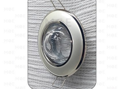 downlight / Spotlight Frame MR16 Pearl/Nickel Recessed Fix Circular With Ball Glass 6cm | سبوت فارغ مدور مخفي مع زجاجة طابة لولو على نيكل ثابت