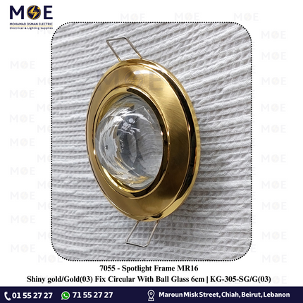 downlight / Spotlight Frame MR16 Shiny gold/Gold(03) Recessed Fix Circular With Ball Glass 6cm