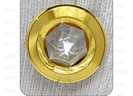 downlight / Spotlight Frame MR16 Shiny gold/Gold Recessed Fix Circular With Pyramid Glass 6cm | سبوت فارغ مدور مخفي مع زجاجة هرم ذهبي لميع على ذهبي ثابت