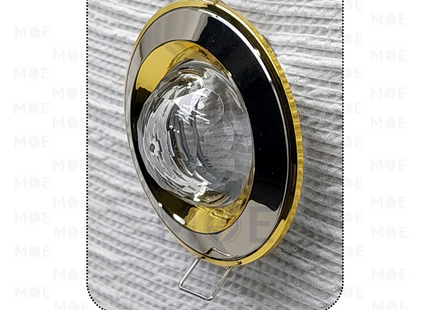 downlight / Spotlight Frame MR16 Shiny gold/Nickel Recessed Fix Circular With Ball Glass 6cm | سبوت فارغ مدور مخفي مع زجاجة طابة ذهبي لميع على نيكل ثابت