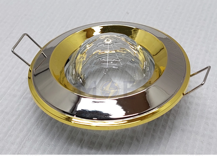downlight / Spotlight Frame MR16 Shiny gold/Nickel Recessed Fix Circular With Ball Glass 6cm | سبوت فارغ مدور مخفي مع زجاجة طابة ذهبي لميع على نيكل ثابت