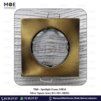 downlight / Spotlight Frame MR16 Silver Recessed Square 6cm