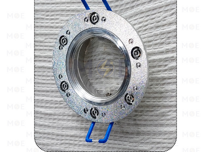 downlight / Spotlight Frame MR16 439 Chrome Recessed Fix Circular Aluminium 6cm | سبوت المنيوم فارغ مدور مخفي فضي ناشف مع سترس ثابت