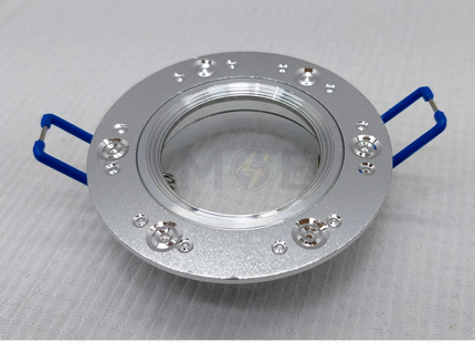 downlight / Spotlight Frame MR16 439 Chrome Recessed Fix Circular Aluminium 6cm | سبوت المنيوم فارغ مدور مخفي فضي ناشف مع سترس ثابت