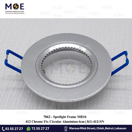 downlight / Spotlight Frame MR16 412 Chrome Recessed Fix Circular Aluminium 6cm