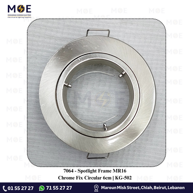 downlight / Spotlight Frame MR16 Chrome Recessed Fix Circular 6cm