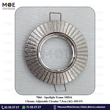 downlight / Spotlight Frame MR16 Chrome Recessed Adjustable Circular 7.5cm