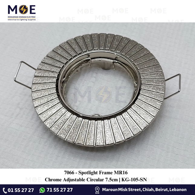 downlight / Spotlight Frame MR16 Chrome Recessed Adjustable Circular 7.5cm