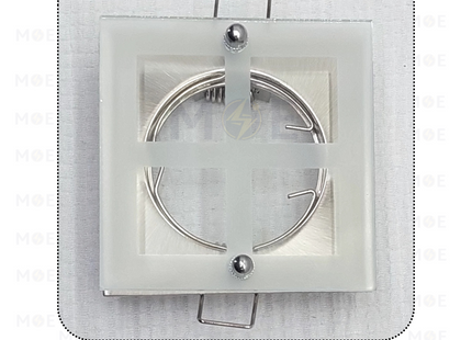 downlight / Spotlight Frame MR16 Chrome Recessed Square With Glass A 6cm | سبوت فارغ مربع مخفي مع زجاجة كروم ثابت