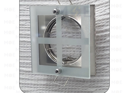 downlight / Spotlight Frame MR16 Chrome Recessed Square With Glass A 6cm | سبوت فارغ مربع مخفي مع زجاجة كروم ثابت
