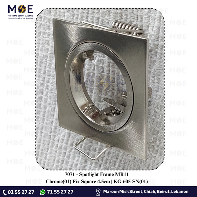 Downlight / Spotlight Frame MR11 Chrome(01) Recessed Fix Square 4.5cm