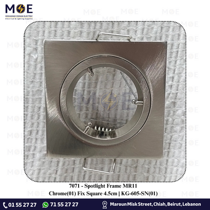 Downlight / Spotlight Frame MR11 Chrome(01) Recessed Fix Square 4.5cm