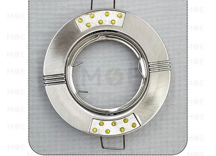 Downlight Spotlight Frame Chrome(01) Recessed Adjustable Circular With Strass KG-222 MR16 7.5cm | سبوت فارغ مدور مخفي كروم مع سترس متحرك