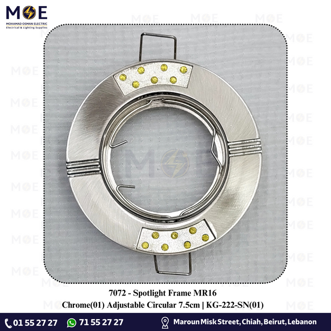 Downlight Spotlight Frame Chrome(01) Recessed Adjustable Circular With Strass KG-222 MR16 7.5cm