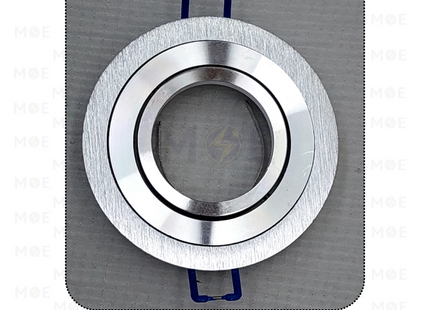 downlight / Spotlight Frame MR16 Chrome/Chrome Recessed Adjustable Circular 7.5cm | سبوت فارغ مدور مخفي فضي على كروم متحرك