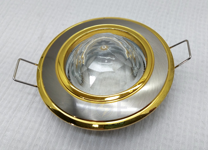 downlight / Spotlight Frame MR16 Chrome/Gold(02) Recessed Fix Circular With Ball Glass 6cm | سبوت فارغ مدور مخفي مع زجاجة طابة كروم على ذهبي ثابت