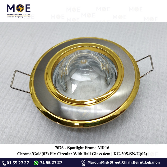 downlight / Spotlight Frame MR16 Chrome/Gold(02) Recessed Fix Circular With Ball Glass 6cm