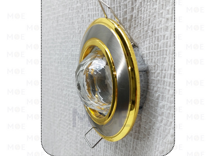 downlight / Spotlight Frame MR16 Chrome/Gold(02) Recessed Fix Circular With Ball Glass 6cm | سبوت فارغ مدور مخفي مع زجاجة طابة كروم على ذهبي ثابت