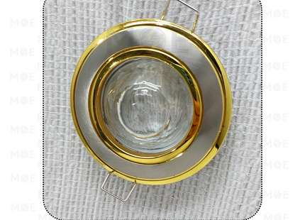 downlight / Spotlight Frame MR16 Chrome/Gold(02) Recessed Fix Circular With Ball Glass 6cm | سبوت فارغ مدور مخفي مع زجاجة طابة كروم على ذهبي ثابت