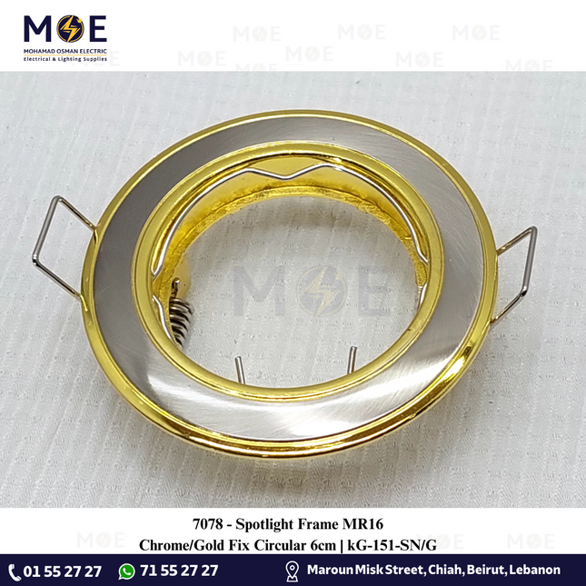 downlight / Spotlight Frame MR16 Chrome/Gold Recessed Fix Circular 6cm