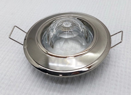 downlight / Spotlight Frame MR16 Chrome/Nickel Recessed Fix Circular With Ball Glass 6cm | سبوت فارغ مدور مخفي مع زجاجة طابة كروم على نيكل ثابت