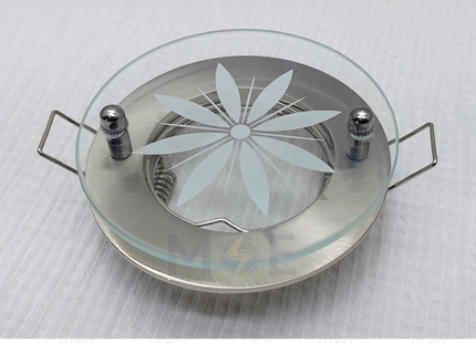 downlight / Spotlight Frame MR16 Chrome/Nickel Recessed Fix Circular With Flower Glass A 6cm | سبوت فارغ مدور مخفي مع زجاجة وردة كروم على نيكل ثابت