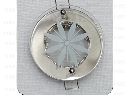 downlight / Spotlight Frame MR16 Chrome/Nickel Recessed Fix Circular With Flower Glass A 6cm | سبوت فارغ مدور مخفي مع زجاجة وردة كروم على نيكل ثابت