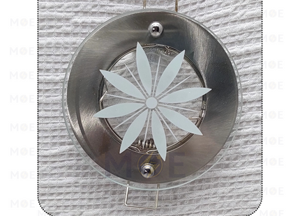 downlight / Spotlight Frame MR16 Chrome/Nickel Recessed Fix Circular With Flower Glass A 6cm | سبوت فارغ مدور مخفي مع زجاجة وردة كروم على نيكل ثابت