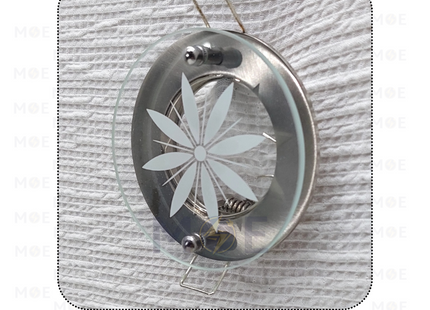 downlight / Spotlight Frame MR16 Chrome/Nickel Recessed Fix Circular With Flower Glass A 6cm | سبوت فارغ مدور مخفي مع زجاجة وردة كروم على نيكل ثابت