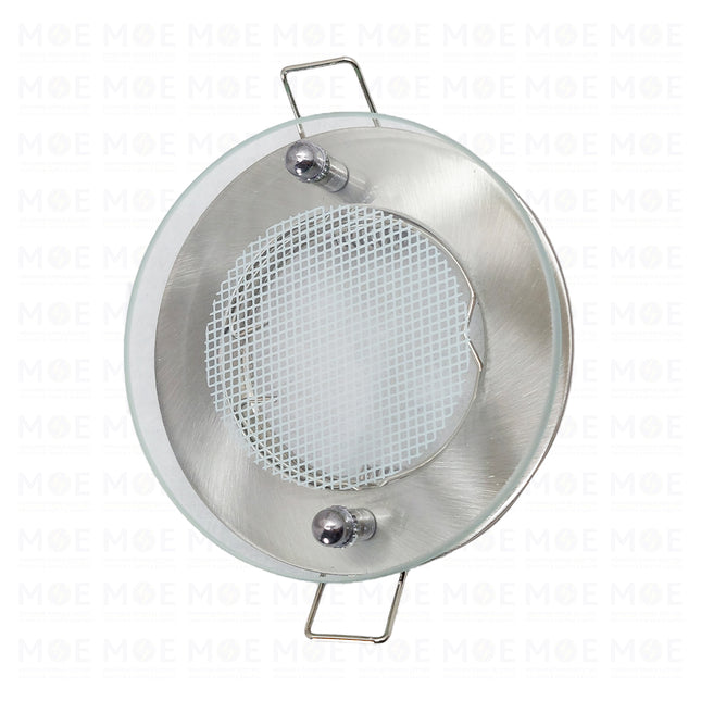 downlight / Spotlight Frame MR16 Chrome/Nickel Recessed Fix Circular With Glass B 6cm | سبوت فارغ مدور مخفي مع زجاجة شبك كروم على نيكل ثابت