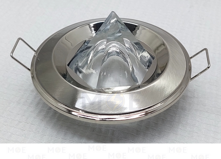 downlight / Spotlight Frame MR16 Chrome/Nickel Recessed Fix Circular With Pyramid Glass 6cm | سبوت فارغ مدور مخفي مع زجاجة هرم فضي على نيكل ثابت