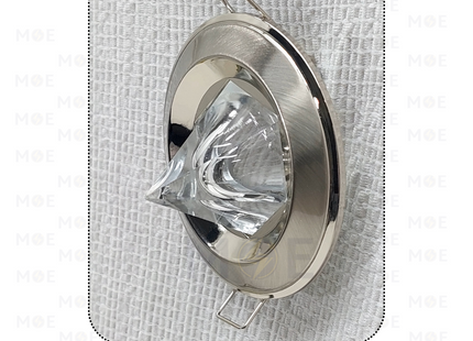 downlight / Spotlight Frame MR16 Chrome/Nickel Recessed Fix Circular With Pyramid Glass 6cm | سبوت فارغ مدور مخفي مع زجاجة هرم فضي على نيكل ثابت