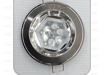 downlight / Spotlight Frame MR16 Chrome/Nickel Recessed Fix Circular With Pyramid Glass 6cm | سبوت فارغ مدور مخفي مع زجاجة هرم فضي على نيكل ثابت