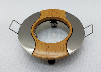 downlight / Spotlight Frame MR16 Chrome/Wooden Recessed Fix Circular 6cm | سبوت فارغ مدور مخفي كروم على خشبي ثابت